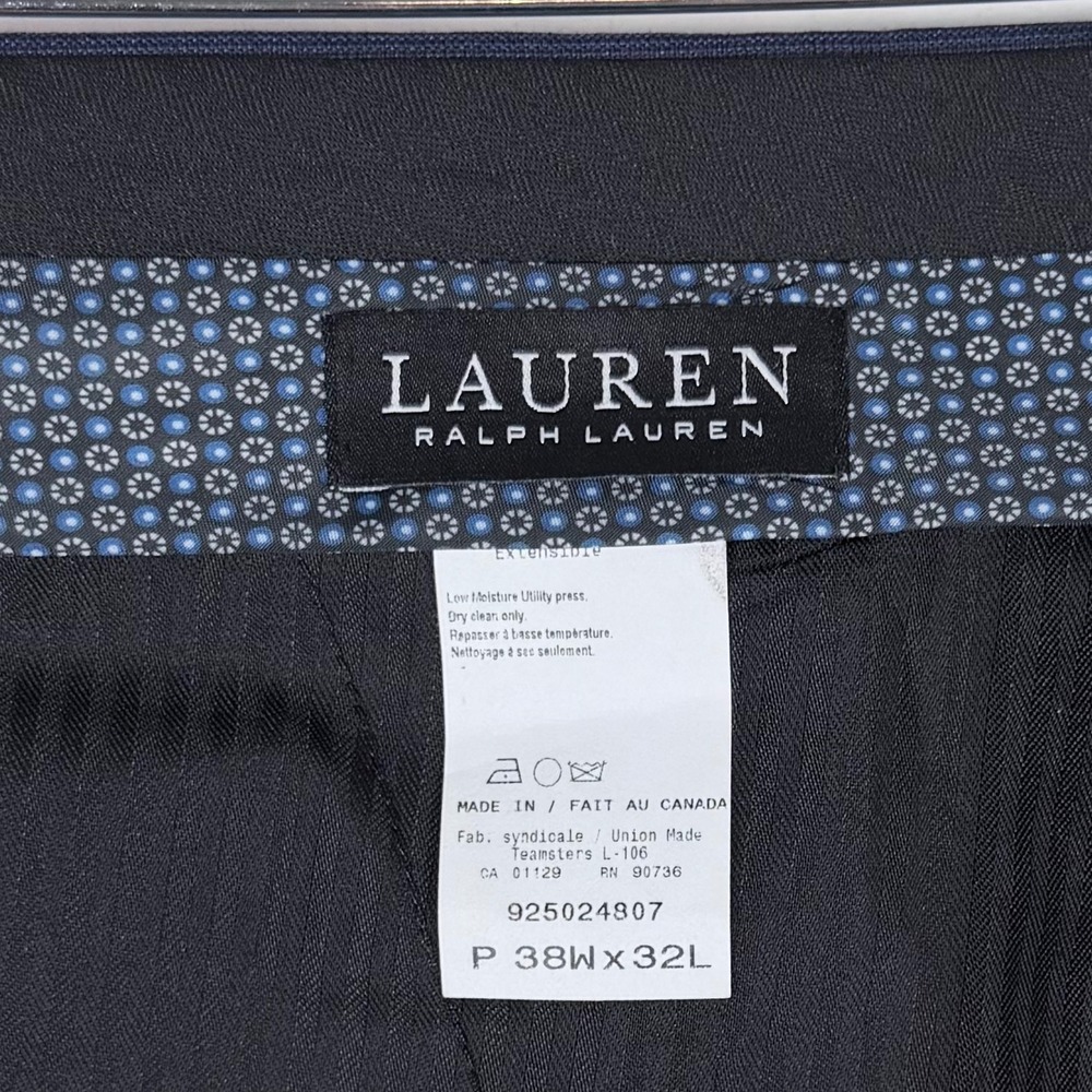 Lauren Ralph Lauren Mens Dress Pants 38x32 Flat Front Straight Executive Wedding - Picture 3 of 9